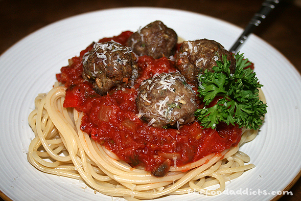 meatballs and spaghetti. Spaghetti and meatballs is