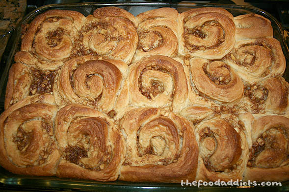 After baking in a 350-degree oven for 30-35 minutes, the rolls should come out golden brown. 